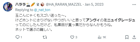 アンヴィのミニュイグレージュの口コミ