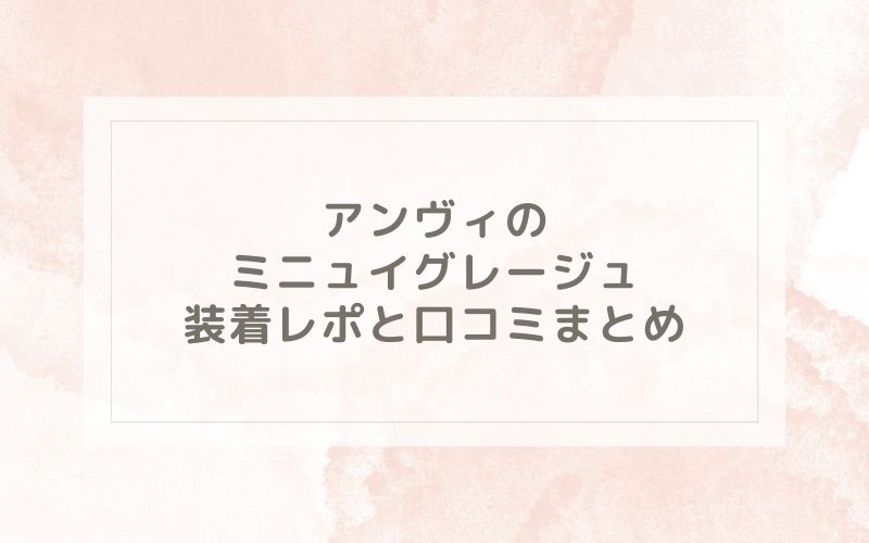 アンヴィのミニュイグレージュ装着レポと口コミまとめ