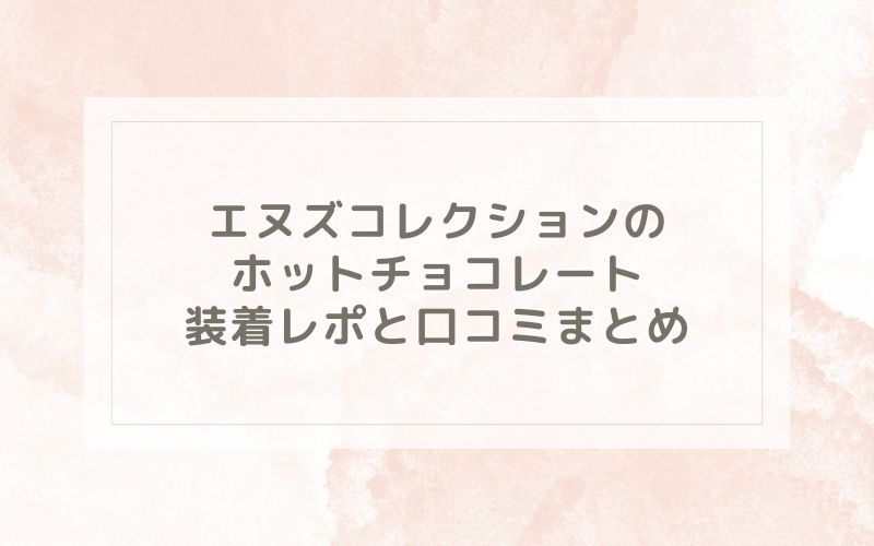 エヌズコレクションのホットチョコレート装着レポと口コミまとめ