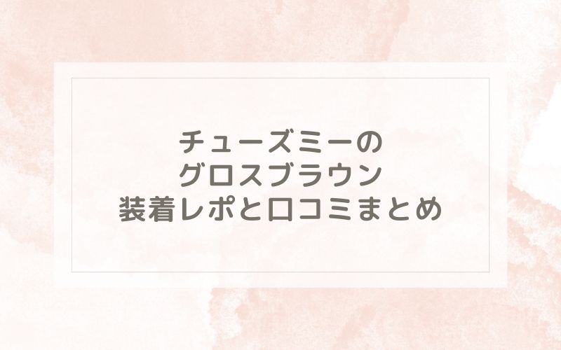 チューズミーのグロスブラウン装着レポと口コミまとめ