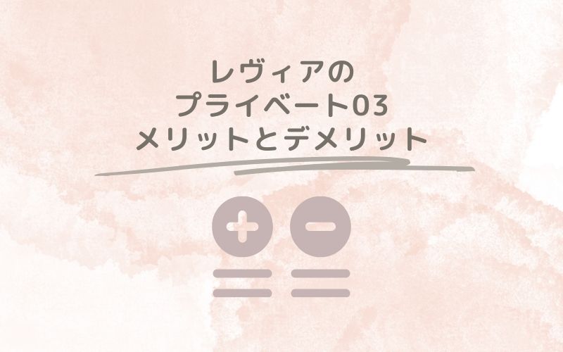 レポと口コミから見たレヴィアのプライベート03のメリットとデメリット