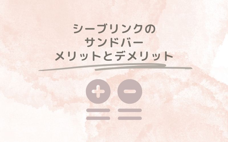 レポと口コミから見たシーブリンクのサンドバーのメリットとデメリット